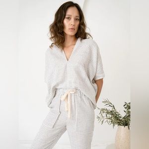 LAUDE THE LABEL Vianca Tunic - Natural Checker - NEW W/ TAGS - XS/SM